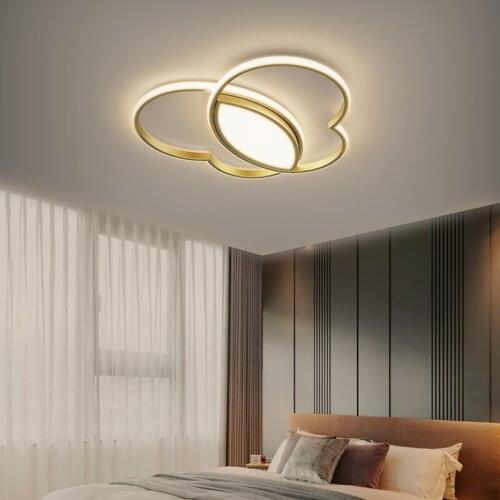 All copper LED ceiling lamp simple modern room bedroom living room personality creative butterfly shape light luxury lamp