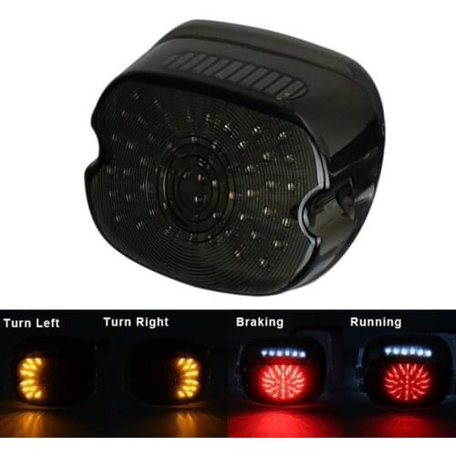 LED Tail Lights Turn Signal Brake Driving Lights, License Plate Tail Lamp for Harley Road King Dyna Glide