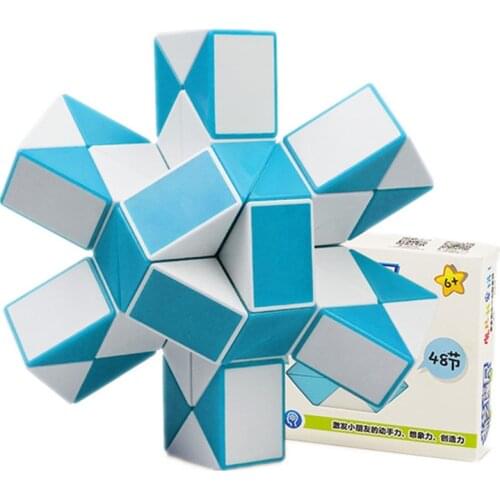 Qiyi 3D Magic Ruler Cube 48 Segments Cubo Magico Snake Twist Cube Puzzle Kid Educational Toys for Children