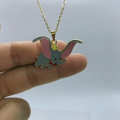 Yungqi Charm Enamel Wing Elephant Necklace Fly Animal Pendant Gold Color Chain Choker For Women Party Collar Jewelry Gift