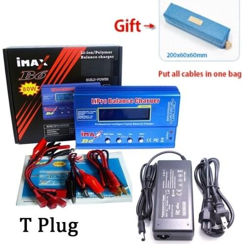 Charger Discharger iMAX B6 80W with Charging Cable Sets XT60 connector large / mini Tamiya Deans plug Optional