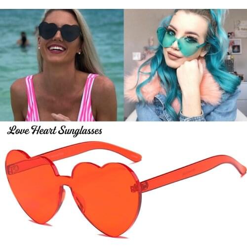 Love Heart Sunglasses Women Rimless Spectacles Female Lolita Hearts Shape Eyeglasses Ladies Glasses of a Heart Sun Glasses