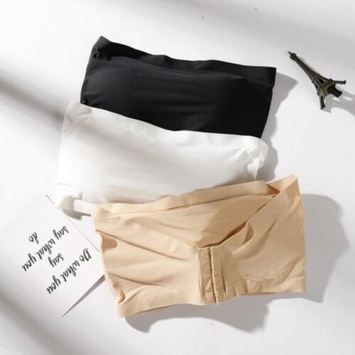 Women One Piece Seamless Tube Tops Invisible Bra Intimates Strapless Bustier Bandeau Breathable Wrapped Chest Underwear