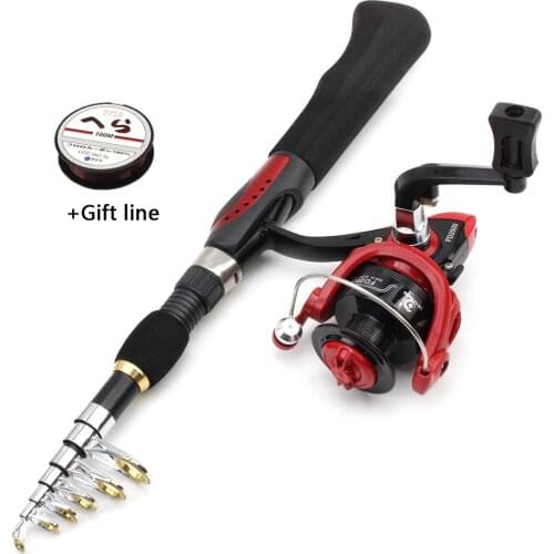 1.65M Mini fishing rod reel combination rod reel combo carbon fiber ultra-light spinning trout rod sea boat rod beginner fishing