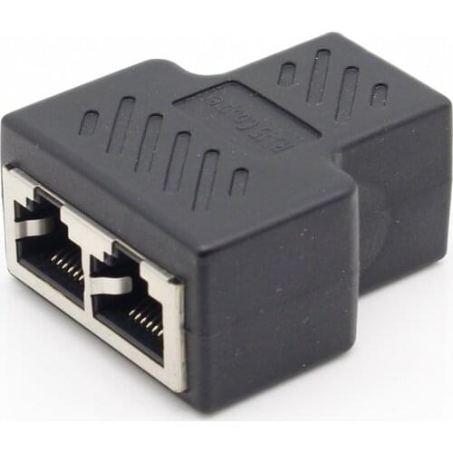 1pcs 1 To 2 Ways RJ45 LAN Ethernet Network Cable Female Splitter Connector Adapter