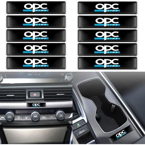 10pcs Car Styling 3D Epoxy Resin Car Emblems Decoration Stickers For Opel OPC Line Astra h g j k f Mokka Regal Zafira a b Corsa