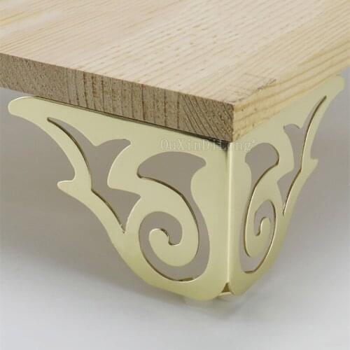 4PCS Gold Pattern Hollowing Out Legs Sofa Foot Hairpin Legs Hairpin Legs for Furniture Protection Foot Hardware Bed Riser GF167