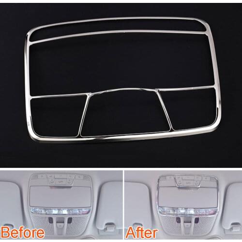 ABS Car Inner Roof Reading light Buttons Decoration Frame Trim Cover Fit Benz C GLC Class W205 2014-2016 Car Styling