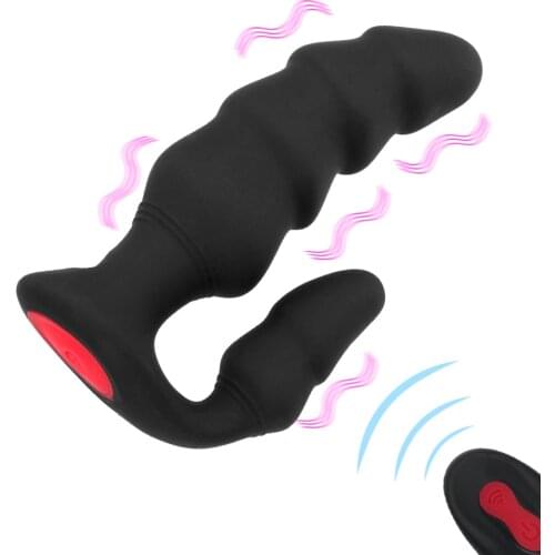 Anal Vibrator Wireless Remote Male Prostate Massager Sex Toys for Adult 9 Speed Anal Beads Erotic Toys Vibrating Butt Plug