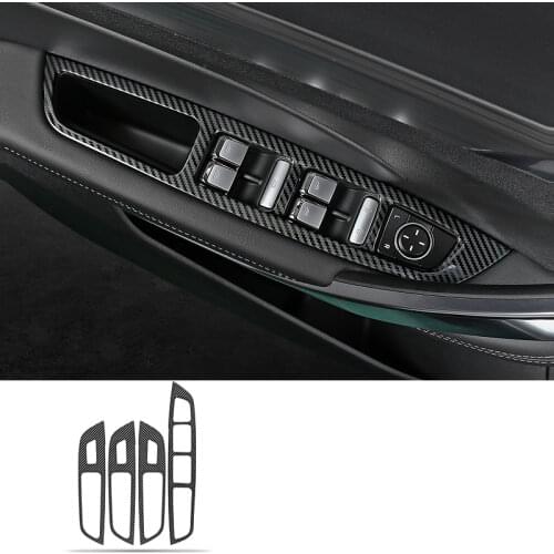 Lsrtw2017 Stainless Steel Car Window Lifter Panel Cover Trims for Geely Azkarra Boyue Pro Atlas Emgrand 2020 2021 Carbon Fiber