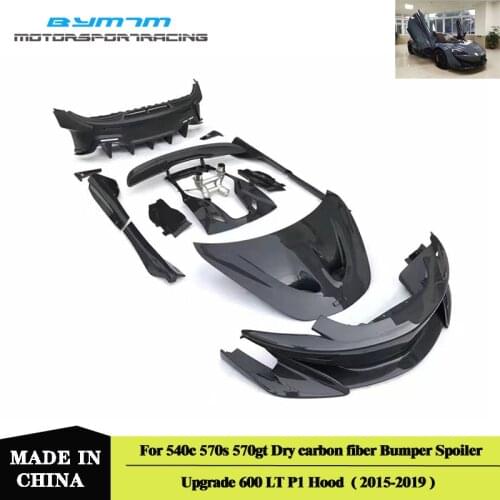Upgrade 600LT Style Dry carbon fiber Bumper surround P1 hood For Mclaren 540c 570s 570gt