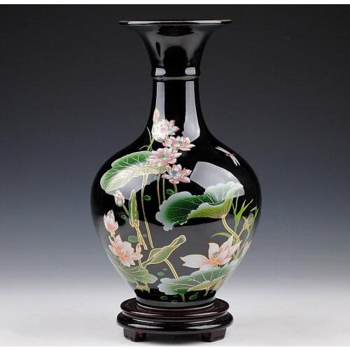 Jingdezhen ceramic glazed vase pastel flowers Ugyen reward bottle modern fashion home living room Decoration