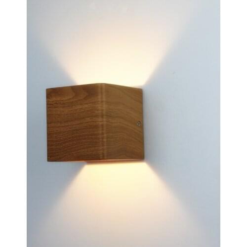 Wood Grain Led Wall Lamp 100~240V Aluminum Up Down Light Bedroom Living Room Wall Lights New Design warm white