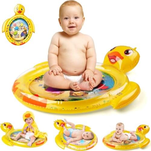 Baby Kids Water Play Mat Inflatable PVC Infant Tummy Time Playmat Toddler Water Pad For Baby Fun Activity Play Center