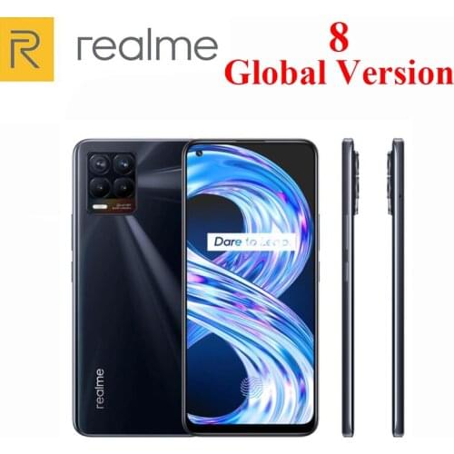 Global Version Original New Official Realme 8 Smart Phone 64MP Quad Camera Helio G95 6.44Inch AMOLED 5000mAh 30W Charge NFC