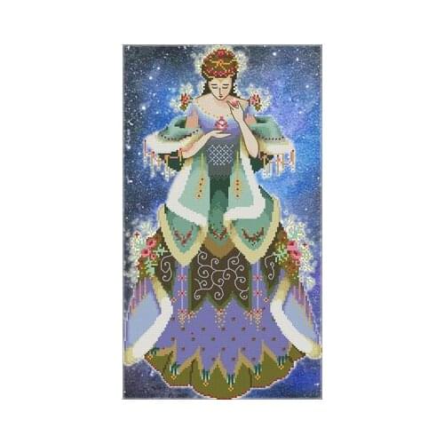 Artistic hand-dyed hand-painted cross-stitch cloth with beaded metal thread cross-stitch kit MD angel styles cross stitch MD-54