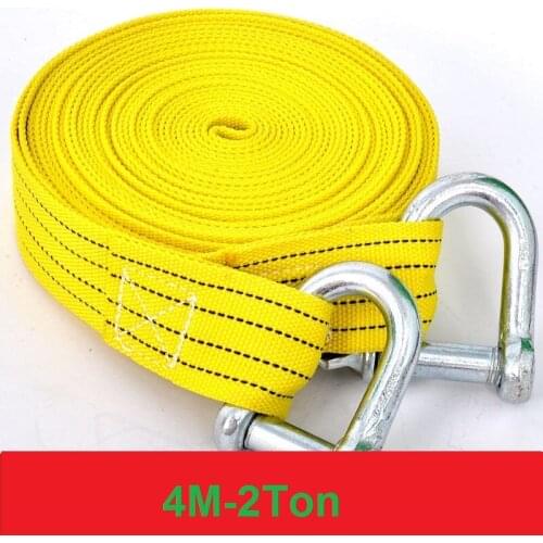 4M Heavy Duty 2 Ton Car Tow Cable Towing Pull Rope Strap Hooks Van Road Recovery