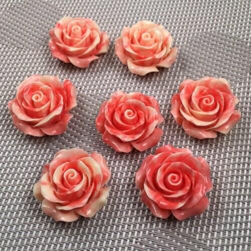 Synthetic Coral engraving Flower shape Punch loose beads isolation bead for Jewelry making DIY necklace bracelet accessories