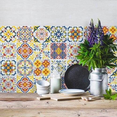 K-PS00010 (24 pieces) tile size 15x15 cm - Made in Italy-PVC for bathroom and kitchen