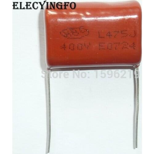50pcs CBB capacitor 475 400V 475J 4.7uF 4700nF P27 CL21 Metallized Polypropylene Film Capacitor
