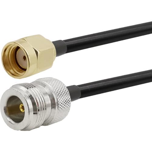 RP SMA Male to N Type Female Test Antenna Coaxial RG58 Cable Connect RP SMA Plug to N Jack Low Loss RG58 Cable