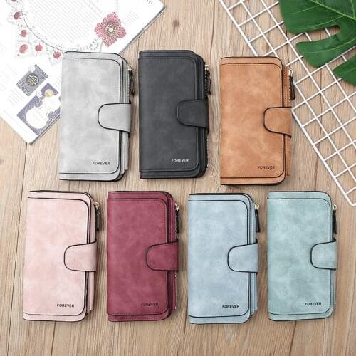 Korean version of coin purse clutch bag lady wallet matte PU leather multi-function large capacity long wallet