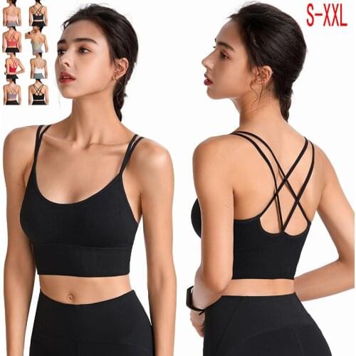 Hot Summer Cross Beauty Back Women Sports Push Up Top Fitness Shockproof Running No Rims Plus Size U Type Yoga Bra 9118