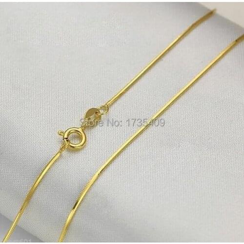 BEST AU750 Solid Yellow Gold Necklace / Snake Chain 17.7" L 1.9g