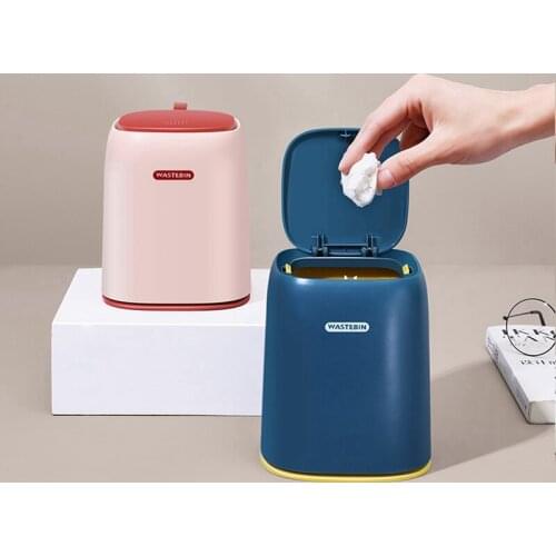 Mini Small Waste Bin Desktop Garbage Trash Can Plastic Home Office Table Dustbin Basket Sundries Barrel Box