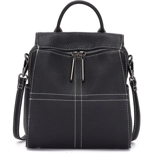 Small Backpack Women Real Leather Bag Female Shoulder Bag Travel Knapsack Bagpack Mochilas Preppy Style School Bags For Girls
