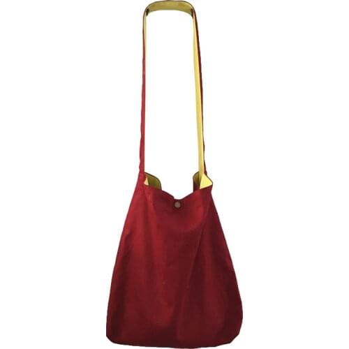 New Original Handmade Bag Hit Color Cotton Single Shoulder Bag For Women Bolsa Shopper Green Shopping Bags Japan Simple Handbags