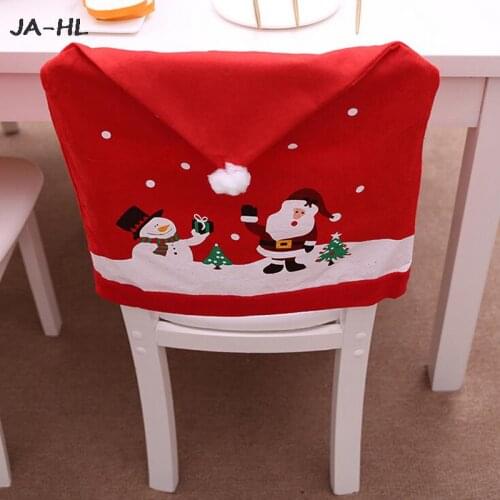 New Year Chair Cover Santa Claus Cap Covers Xmas Christmas Decorations For Home Christmas Dinner Table Party Red Hat Chair Back