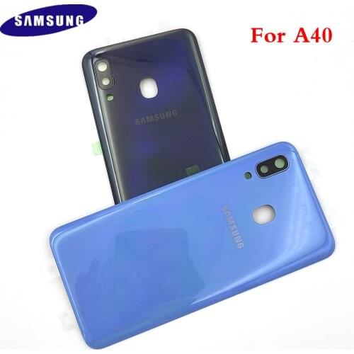 Official Samsung A40 Battery Back Cover Door Rear Housing Case For Galaxy A 40 Phone Protective Replacement Parts + Camera Lens