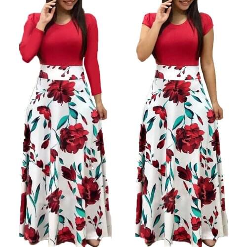 Sexy Long Sleeve A-line Dress Fashion Floral Printed Clothes Patchwork Long Dresses Party Elegant Outfits New Fashion Streetwear