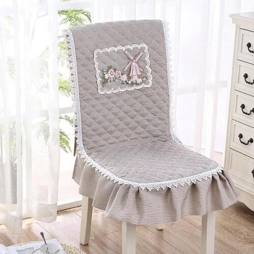 Pastoral Embroidered Chair Cushions Sofa Seat Pad With Lace One-Piece Boss Chair Cushion Soft Rectangle Dinning Stool Sit Mat