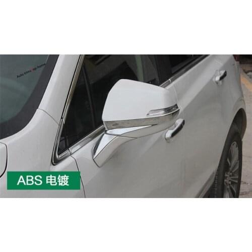Car Outside Door Rearview Mirror Strip Cover Protection Cover Kit Trim 4 Pcs ABS Chrome Accessories For Cadillac XT5 2016 - 2021