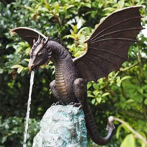 Garden Ornament Dinosaur Shape Resin Statue Craftwork Decorative Tool for Courtyard Backyard