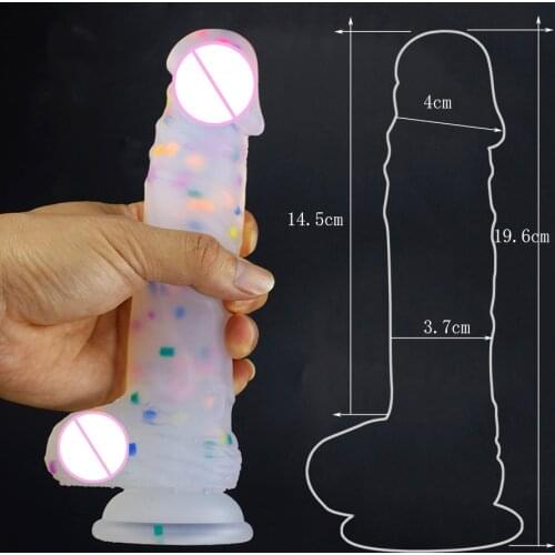 Jelly Medical silicone Dildo Realistic Adult Toys Soft Strapon Artificial Penis Large Dildo Bullet colourful Sex Toys for Woman
