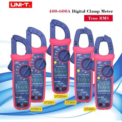 UNI-T AC DC current Clamp meter True RMS 400-600A Auto range UT201+/UT202+/UT203+/UT204+ Large Capacitance 4mF~60mF