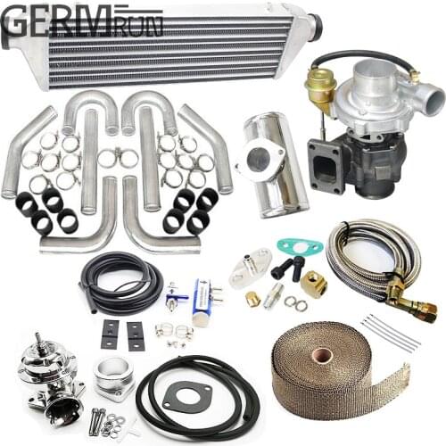 T04E 8PC T3/T4 KIT UNIVERSAL TURBO V-BAND turbocompresor WASTEGATE INTERCOOLER