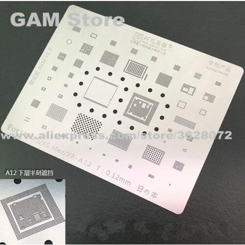 For iPhone XS/XS MAX/XR BGA Stencil A12 CPU RAM Wifi Nand flash Power Audio Touch IC Reballing Pin Heat Template Tin Plant Net