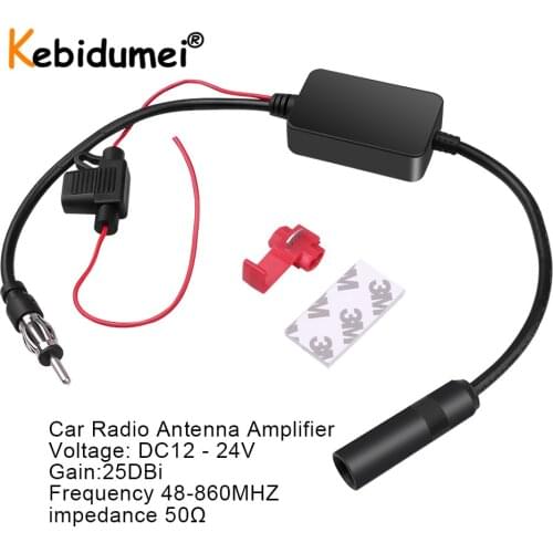 Universal Auto Car FM Antenna 12V Car Radio Aerials Amplifier Signal Amp Booster Radio FM for Marine Car Vehicle Boat