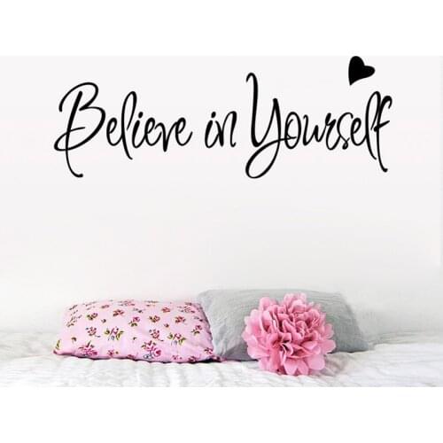 Believe in yourself Inspirational Quotes Wall Stickers Home Decor Wall Decal Art Decor Living Room Quote Saying Words & Phrases