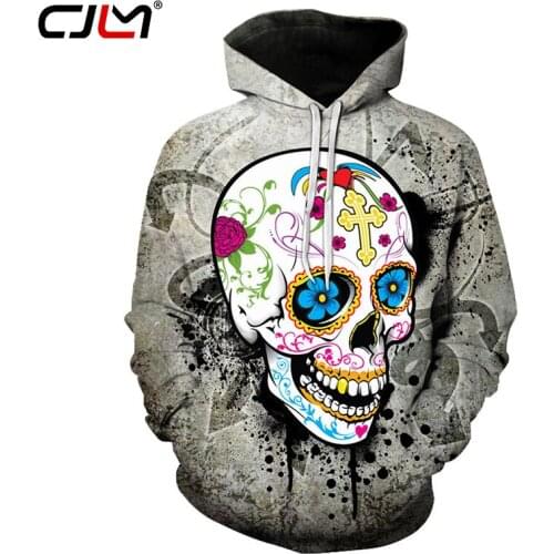 Funny Street Hoodie Floral Skull Print 3D Hoodie Sweatshirt Moletom Hooded Hip-Hop Pullover Enlarge Size 6XL