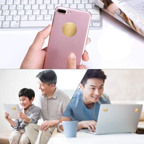 24K Gold Radiation Shield Shielding Cover Electromotive Force Protection Mobile Phone Sticker EMR Blocker Round Gold Sticker