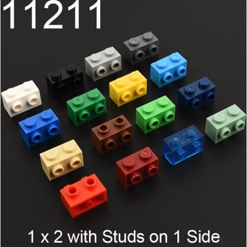 10PCS 11211 Brick Special 1x2 with Studs on 1 Side Building block accessories parts MOC DIY Education Build Toys Brick