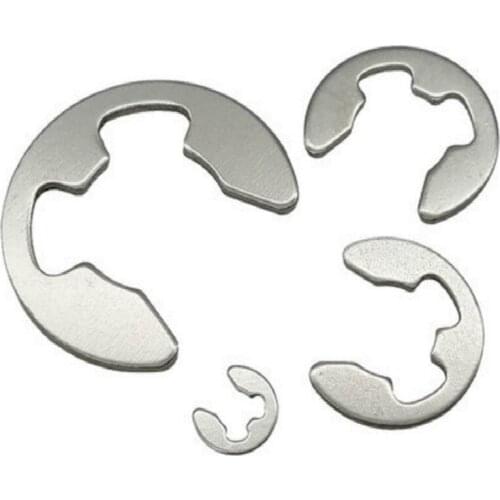 100Pcs M3 M4 M5 M6 M7 M8 304 Stainless Steel Circlip Sack Retainer E E-type Buckle-shaped Split Washers