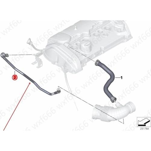 11157614690 Car Crankcase ventilation tube Exhaust pipe Suitable for F20b mwF30 F35 116i 118i 120i 316i 2012-2016 Exhaust line