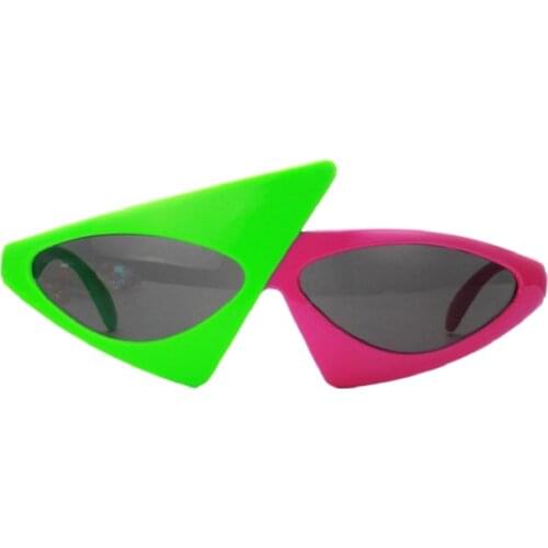 2 Pieces Novelty Party Sunglasses Set - White Clout Goggles & Green Pink Rappers Sunglasses