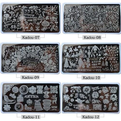 20 Styles Christmas Winter Kadou& SPH Manicure Plate Stainless Steel CHRISTMAS Template Tool DIY Nail Art Stamping Plate Set